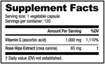 Vitamin C 1000mg with Rose Hips 120 Vegetable Capsules